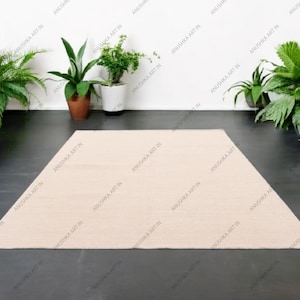 Robuster Kilim Webstuhl Wollteppich Handgewebter Kelim Teppich Flachgewebe im Boho-Design