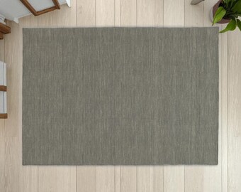 Solid Kilim loom Grey Color Wool Kilim Rug Handwoven, Handmade Rug, Flatweave Rug, Bohemian Rug, Indian Durrie Rug ! Custom Wool Rug Durrie