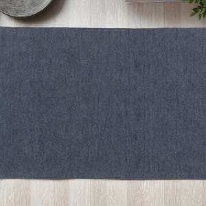 Solid Kilim loom Navy Blue Color Wool Kilim Rug Handwoven, Handmade Rug, Flatweave Rug, Bohemian Rug  Durrie Rug Custom Wool Rug Durrie