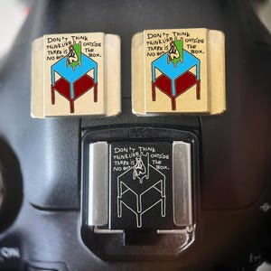 Think Like There Is No Box Hot Shoe Protector for Camera, Shutter Button SET, Personalized Camera Accessory, Gift for Camera Owner
