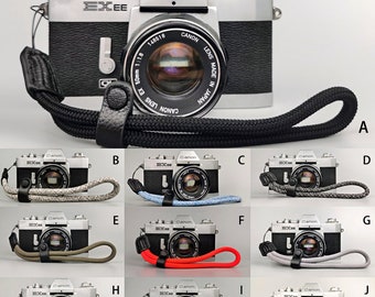 Wrist Camera Straps, Top-Grain Leather Camera Straps for SLR, DSLR Cameras, Woven Braided Rope For Camera
