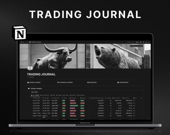 Ultimate Trading Journal, Notion Template, Crypto Stock Futures Perpetuals Options Forex BTC, Luxury Planner Notion, Backtesting Strategy