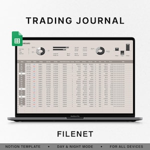 Google Sheets Trading Journal, Spreadsheet Trading, Crypto Stock Futures Perpetuals Options Forex BTC, Google Sheets Template, Backtesting