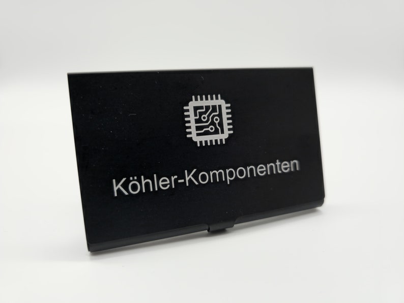 Business card holder made of aluminum with individual laser engraving image 1