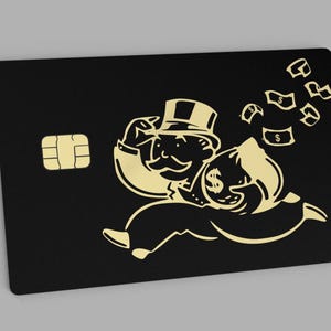 Metall Kreditkarte / Bankkarte / EC-Karte - Monopoly Geldsack Design