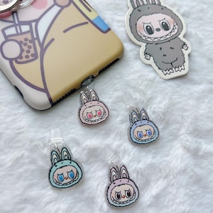 Labubu Dust Plug Charm – Kawaii Monster Phone Charm for iPhone Android Type-C & Kindle | Cute Anti-Dust Plug Accessory Gift