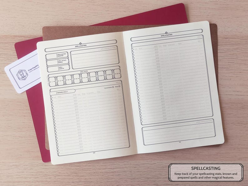 D&amp;D 5e Character Book Character Sheet A5 and Half Letter Booklets, PDF ...