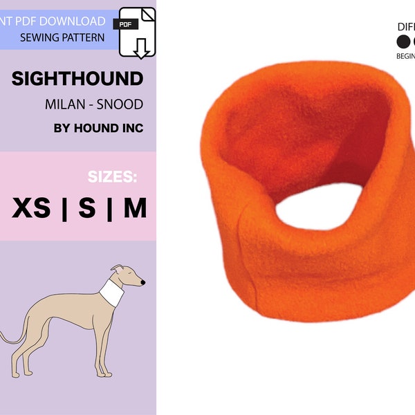 Sewing Pattern for Italian Greyhound Snood | Scarf | Neck Warmer