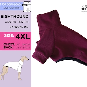 Sewing Pattern for Italian Greyhound Jumper / Fleece / Top / Tshirt / Clothes / Clothing image 1