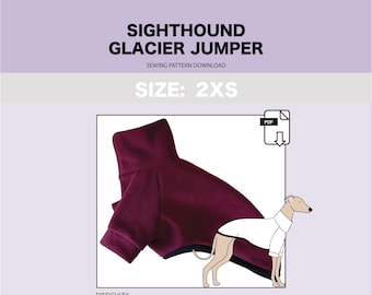 Sewing pattern PDF download | Sighthound clothes | Italian greyhound Whippet Greyhound | make handmade clothing for your dog