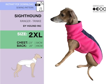 Sewing Pattern for Italian Greyhound Tankie / Fleece / Top / Tank