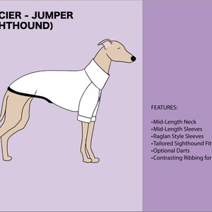 Sewing Pattern for Italian Greyhound Jumper / Fleece / Top / Tshirt / Clothes / Clothing image 2