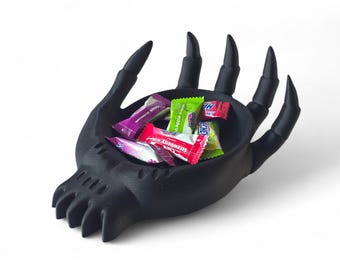 Monster Claw Hand Tray – Halloween Gothic Catch-All in Pitch Black or Ghost White