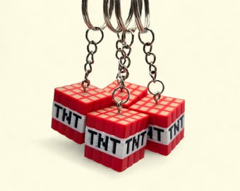 TNT Block Keyring -  Gamer Keychain, Party Favour Packs up to 10