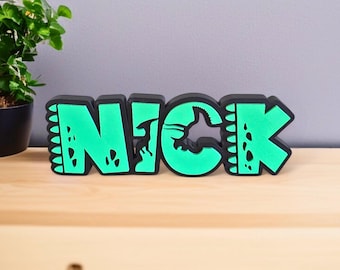 Personalized Dinosaur Nameplate: Custom Kids Room Decor