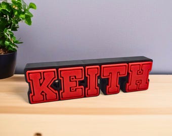 Custom Varsity Name Sign: Personalized Desk Decor