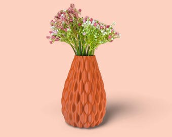 Wavy Geometric Vase – Textured Honeycomb Design, Modern Minimalist Decor, Matte Finish Vase for Dried Flowers & Home Accents