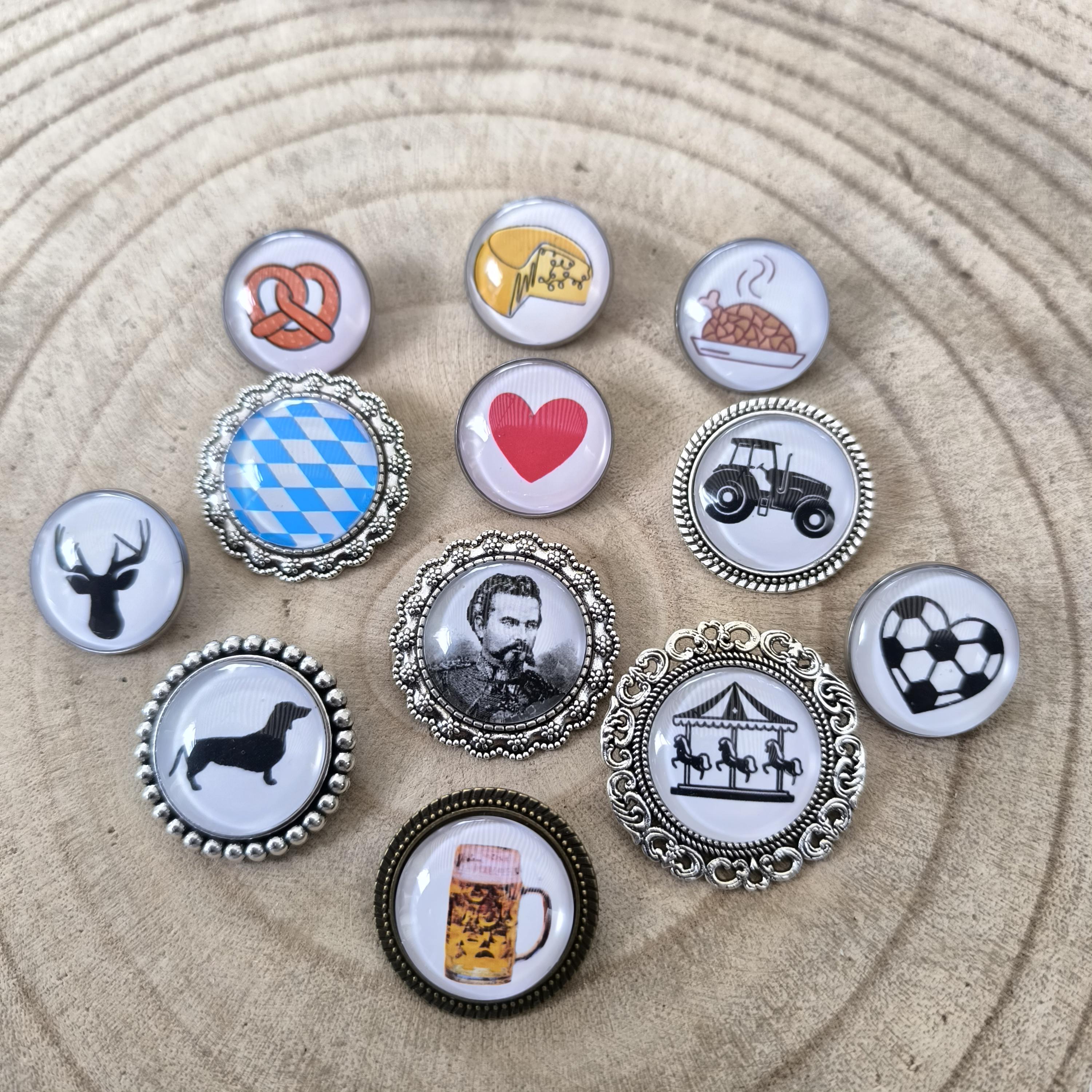 APODESS Oktoberfest Anstecker Set - 6 Stück Mit LED Beleuchtung