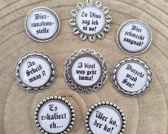 Anstecker "Trink-Sprüche", Trachtenbrosche, Trachten Pin, Trachtenaccessoire, Oktoberfest Pin, Anstecker zur Tracht, Wiesn Anstecker
