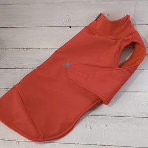 Roter Hundemantel aus Softshell, Regenmantel für Hunde, unifarbenen,Hundekleidung wasserabweisend, 12 Größen, Wintermantel kleinegroße Hund Bild 9