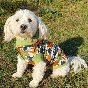 Dog hoodie with &quot;monster print&quot;, dog sweater with hood, hoodie for dogs, size XXS to XXL, colorful sweater for dogs made to measure
