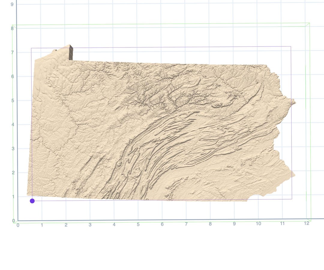 Pennsylvania Topographic STL File | State 3D Model for CNC & 3D ...