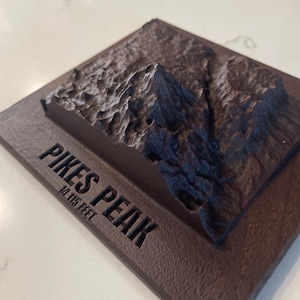 Pikes Peak - Colorado 14er Personalized Topographic Carving