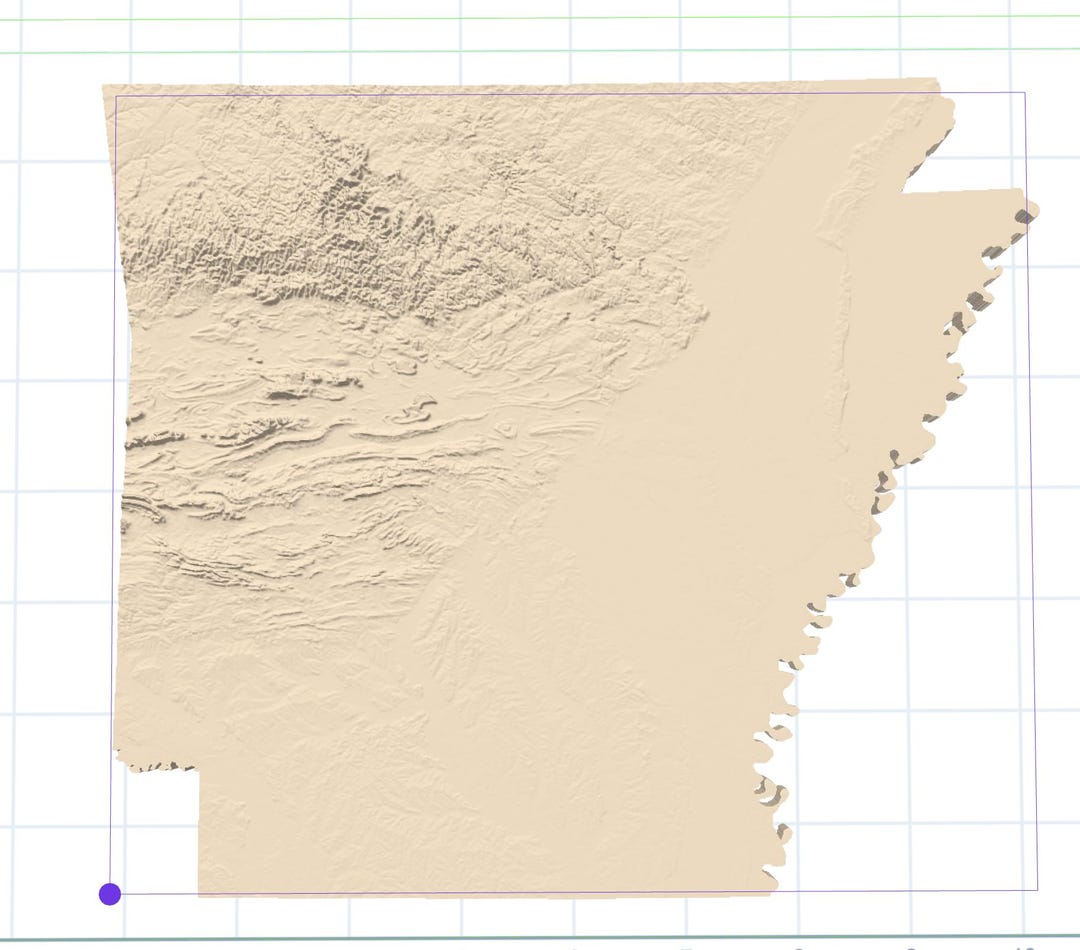 Arkansas Topographic STL File | State 3D Model for CNC & 3D Printing ...