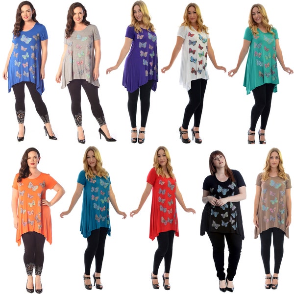 Sequin Butterfly Round Neck Short Sleeve T-Shirt