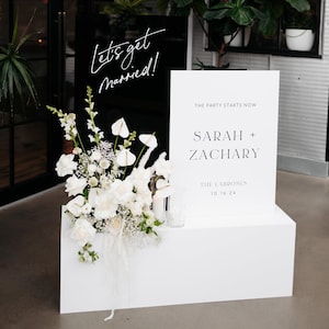 48x16x16 Wooden Double Wedding Sign Stand | Large Acrylic Welcome Sign Holder | Seating Chart Display