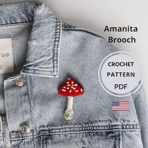 Crochet Amanita Brooch Pattern: Tiny Mushroom Pin (PDF Pattern)