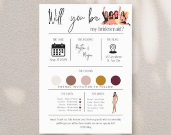 Bridesmaid Proposal Info Card Template