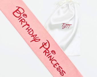Faja de princesa de cumpleaños personalizada: Faja de fiesta de terciopelo personalizada