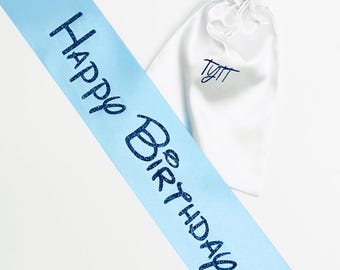 Banda de princesa de cumpleaños personalizada, banda de satén personalizada
