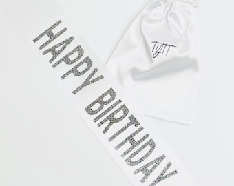 Personalized Birthday Sash: Custom Polyester Satin Party Sash