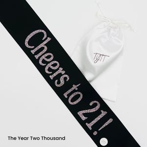 Custom 21st Birthday Sash: Cheers to 21, Personalized Party Accessory