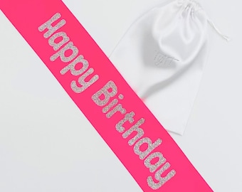 Custom Birthday Sash: Personalized Satin Party Sash