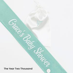 Custom Velvet Baby Shower Sash: Personalized Mama To Be Gift