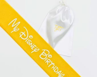 Banda Disney, Banda personalizada, Banda de princesa, Mi cumpleaños Disney, Accesorio Disney, Regalo Disney, Banda personalizada, Banda de cumpleaños Disney