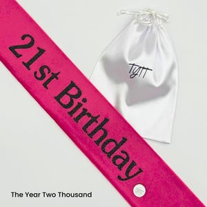 Custom 21st Birthday Sash: Personalized Velvet Party Accessory