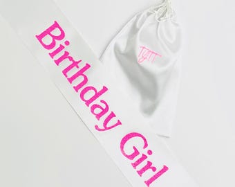 Personalized Birthday Girl Sash: Custom Satin Party Sash