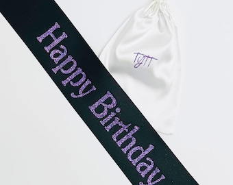 Custom Birthday Sash: Personalized Satin Party Sash