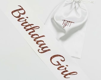 Custom Birthday Girl Satin Sash: Personalized Party Accessory