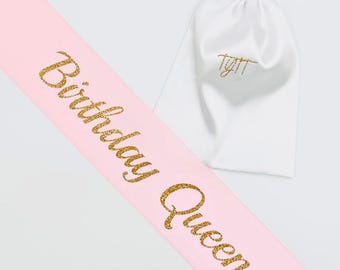 Custom Birthday Queen Sash: Personalized Satin Party Accessory