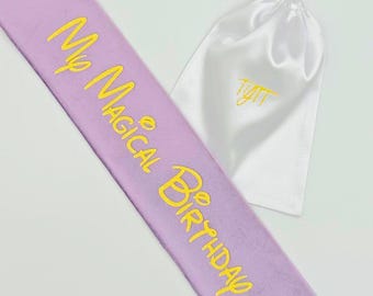 Banda Disney, Banda personalizada, Banda de princesa, Mi cumpleaños mágico, Accesorio Disney, Regalo Disney, Banda personalizada, Banda de cumpleaños Disney