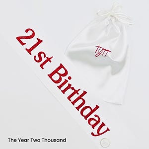 Custom 21st Birthday Sash: Personalized Satin Party Accessory