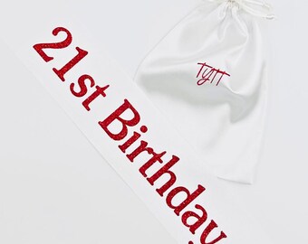 Custom 21st Birthday Sash: Personalized Satin Party Accessory