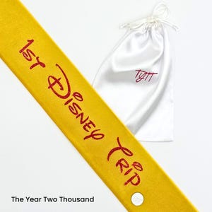 Disney Sash, Custom Sash, Princess Sash, 1st Disney Trip, Disney Accessory, Disney Gift, Personalized Sash, Disney Birthday Sash,