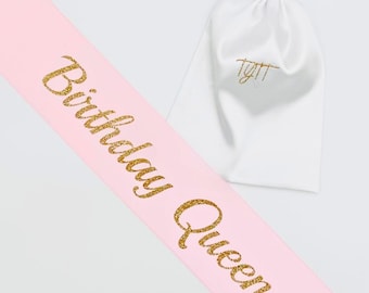 Custom Birthday Queen Sash: Personalized Satin Party Accessory