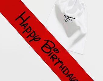 Banda de cumpleaños personalizada, temática de princesa, banda de satén personalizada